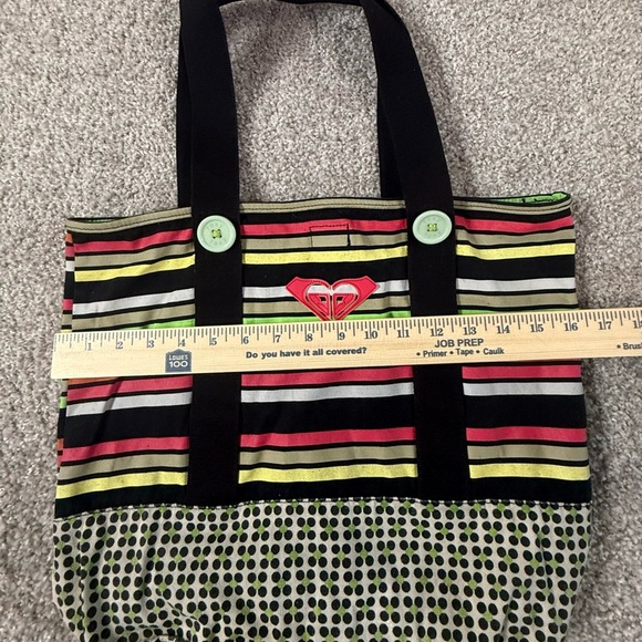 Roxy Y2K Striped & Polka Dot Tote Bag – Retro Surf Style vintage school bag - Picture 5 of 6